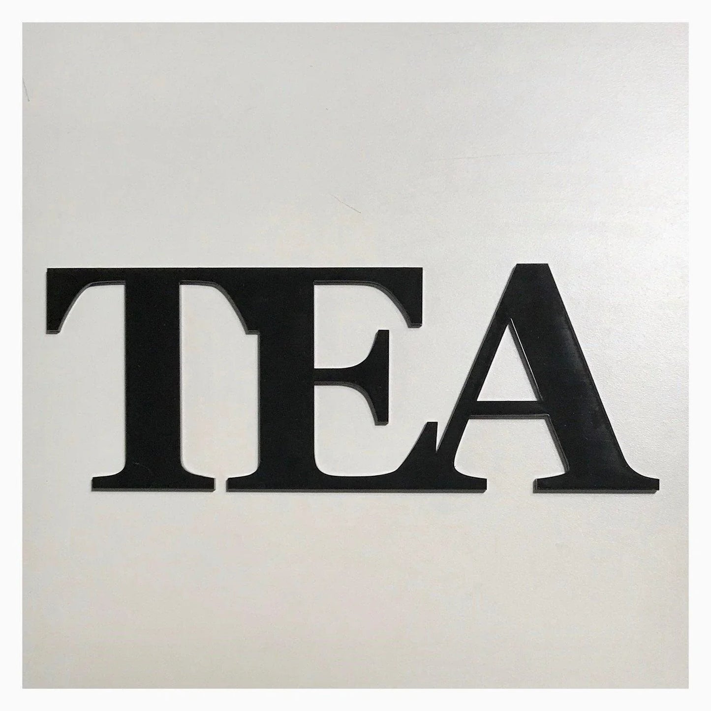 Tea Word Plastic Acrylic Wall Art Vintage Black - The Renmy Store Homewares & Gifts