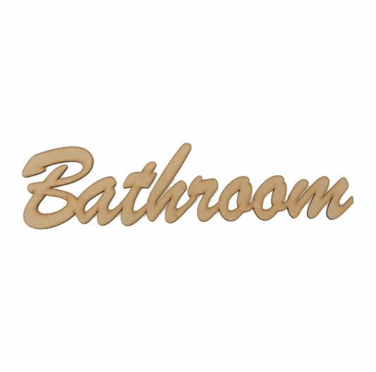 Bathroom Word Sign MDF DIY Wooden