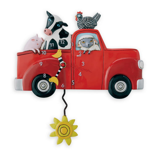 Clock Farm Truck Cow Chicken Sheep Pig Wall Funky Retro - The Renmy Store Homewares & Gifts 