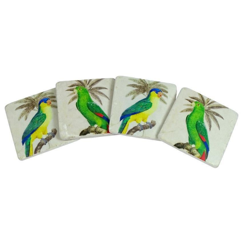 Parrot Birds Tropical Coasters Set of 4 - The Renmy Store Homewares & Gifts