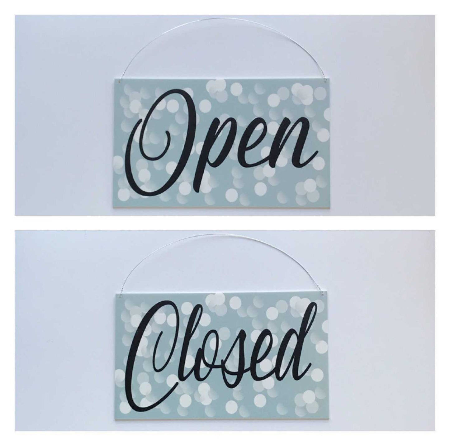 Open Closed Business Shop Cafe Hanging Sign Sparkle