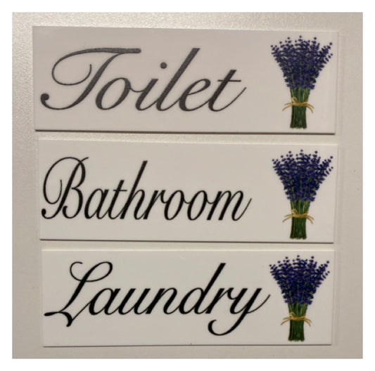 Lavender Cottage Toilet Laundry Bathroom Sign - The Renmy Store Homewares & Gifts 