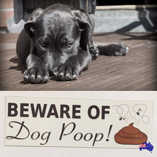 Beware Of Dog Poop Poo Sign - The Renmy Store Homewares & Gifts