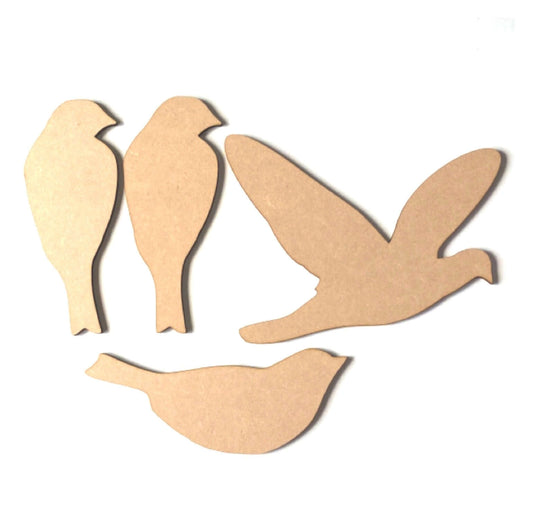 Bird Bird Mosaic Set of 4 Raw MDF Wooden DIY Craft - The Renmy Store