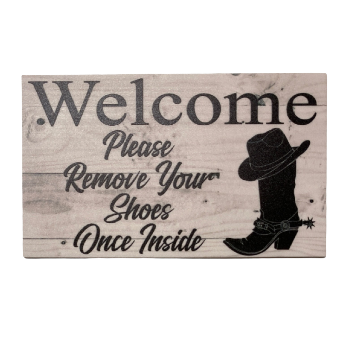 Welcome Remove Your Shoes Country Farm Sign - The Renmy Store Homewares & Gifts 