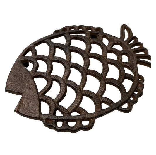 Trivet Fish Rustic Cast Iron Coastal Beach - The Renmy Store Homewares & Gifts
