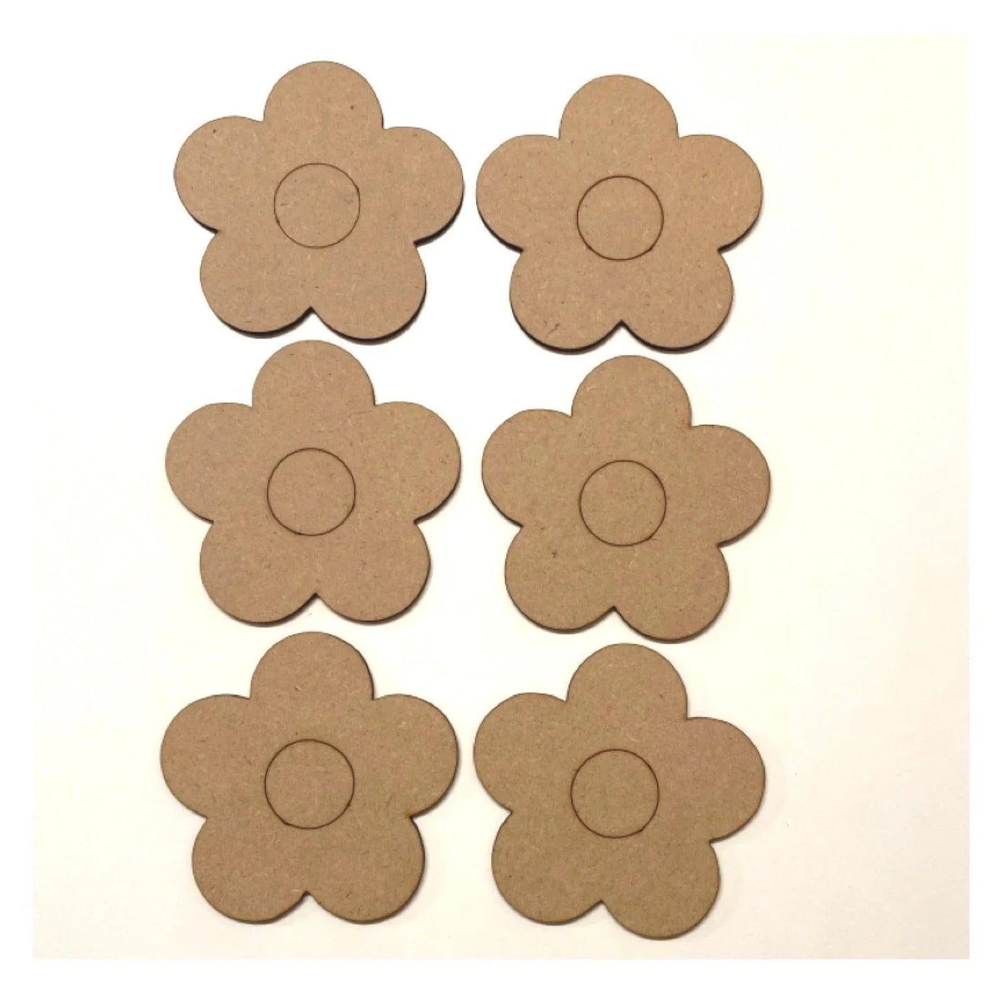 Flower Flowers Set of 6 Shape Wooden MDF DIY - The Renmy Store Homewares & Gifts
