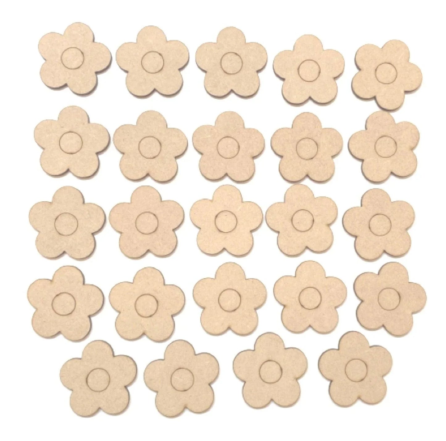 Flower Flowers Set of 24 Shape Wooden MDF DIY - The Renmy Store Homewares & Gifts