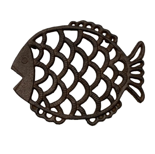 Trivet Fish Rustic Cast Iron Coastal Beach - The Renmy Store Homewares & Gifts