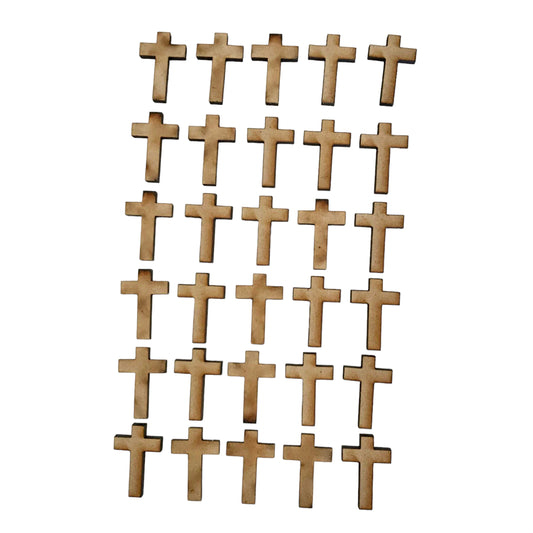 Cross Crosses Set of 30 MDF Shape DIY Raw Cut Out Art Craft Decor 2.2cm - The Renmy Store Homewares & Gifts 