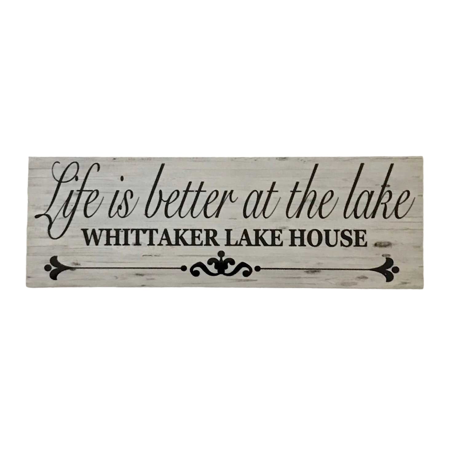 Life Is Better At The Lake House Custom Personalised Sign - The Renmy Store Homewares & Gifts 