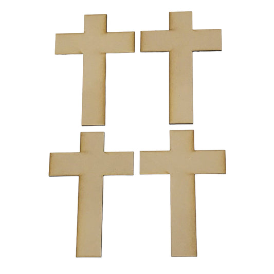 Set of 4 Cross Crosses 3mm MDF Shape Raw Cut Out Art - The Renmy Store Homewares & Gifts 