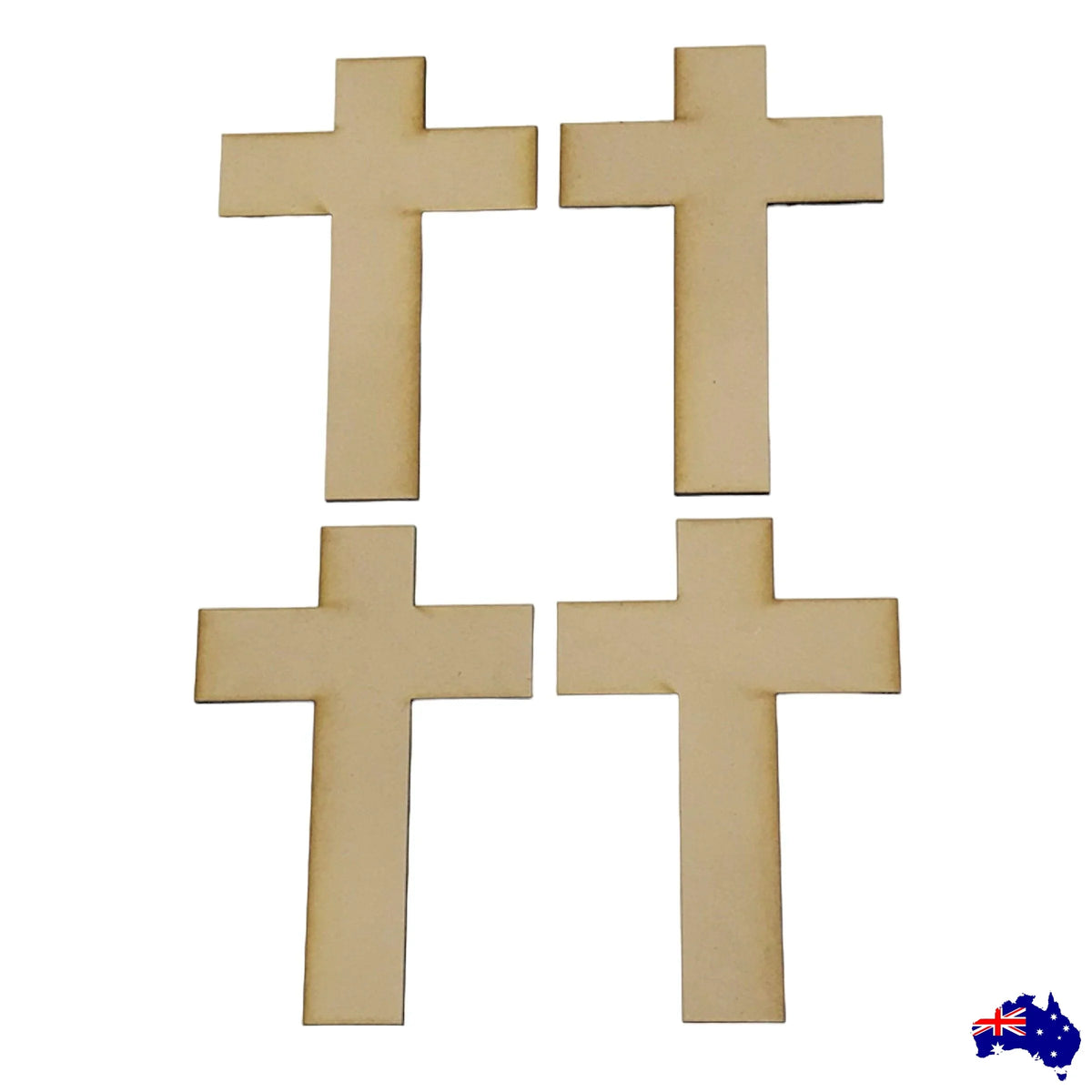 Set of 4 Cross Crosses 3mm MDF Shape Raw Cut Out Art - The Renmy Store Homewares & Gifts