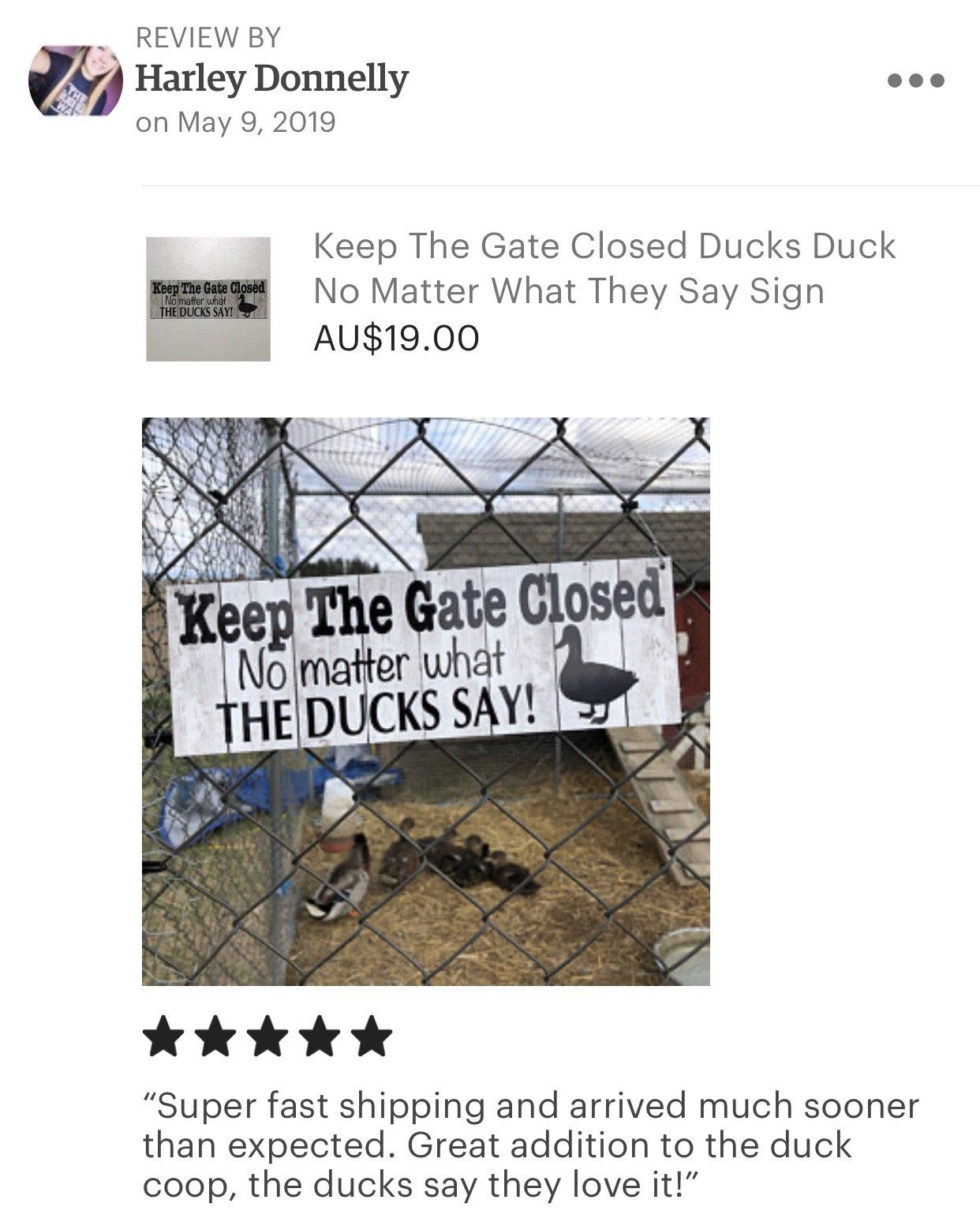 Keep The Gate Closed Ducks Duck Sign