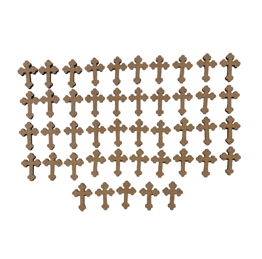 Cross Crosses Set of 44 3.25cm MDF Shape DIY Raw Cut Out Art Craft - The Renmy Store Homewares & Gifts 
