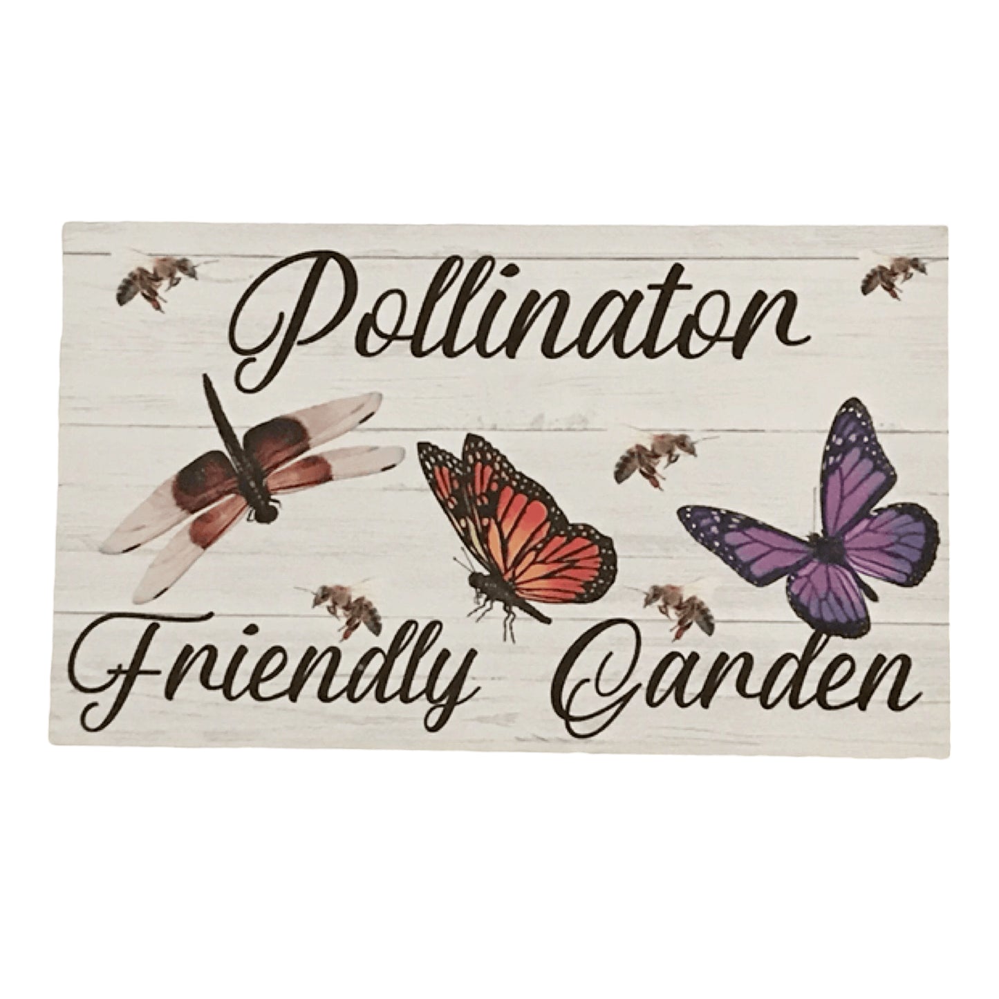 Pollination Friendly Garden Bee Butterfly Dragonfly Sign - The Renmy Store Homewares & Gifts 