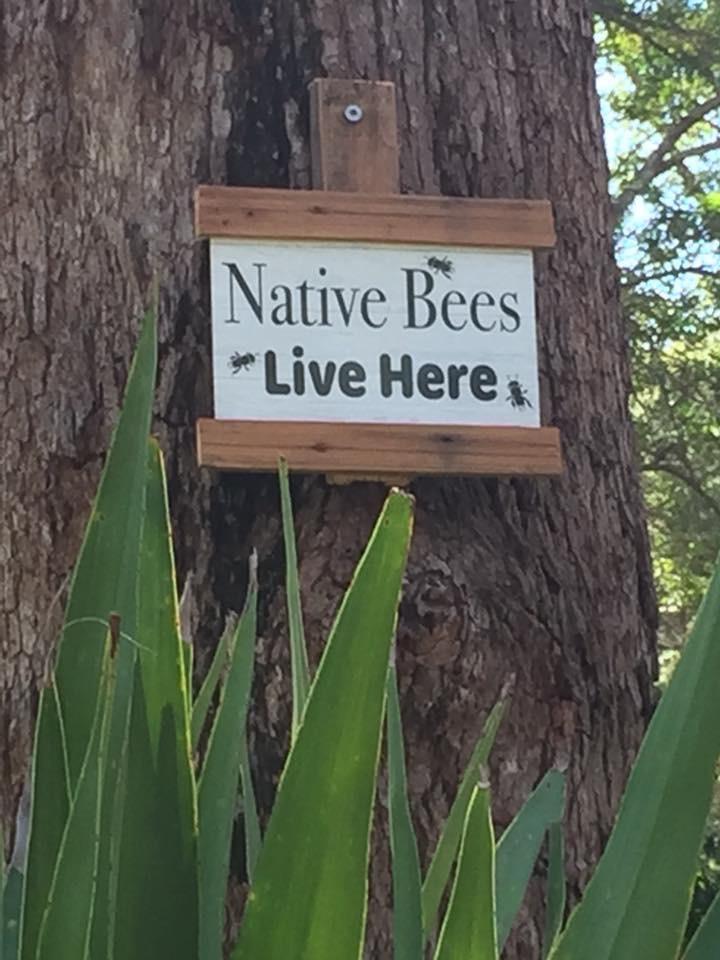 Native Bees Live Here Sign