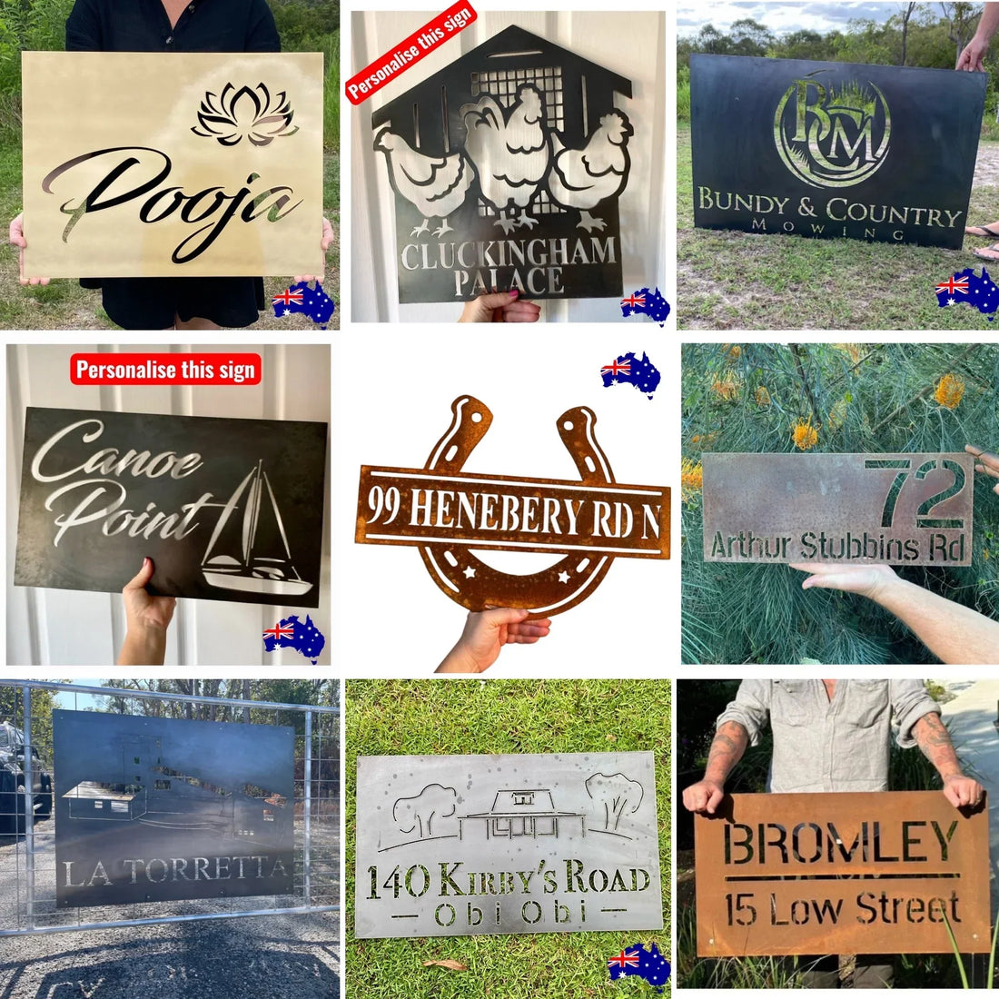 Corten steel rusty metal signs for Australian homes and properties — custom house number and address signs by The Renmy Store