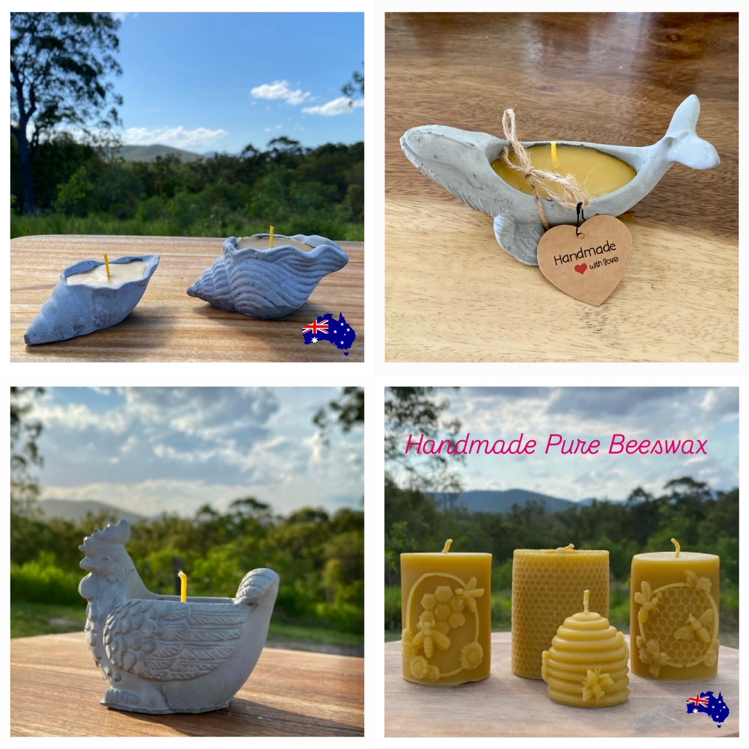 Pure 100% Beeswax Candles Aussie Made
