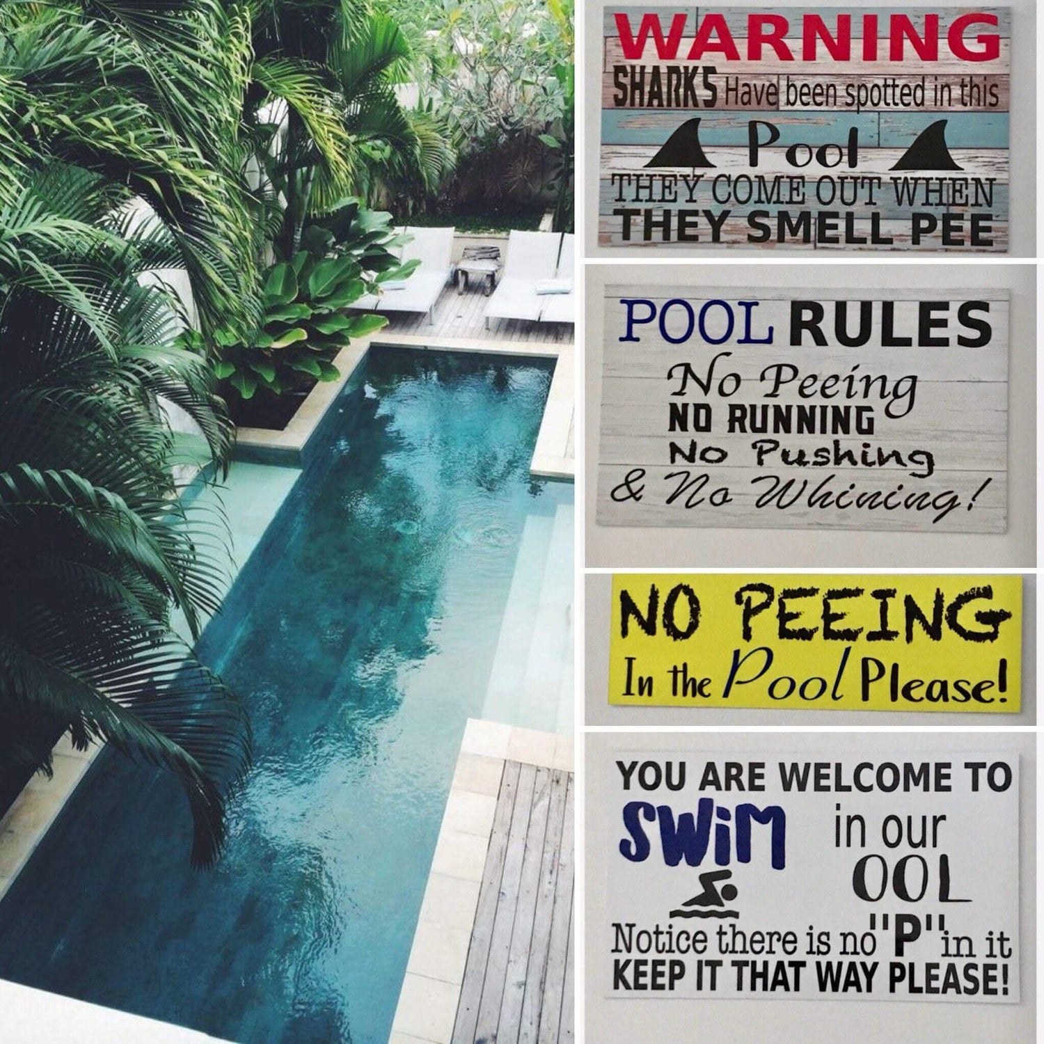 Pool Signs - The Renmy Store Homewares & Gifts 