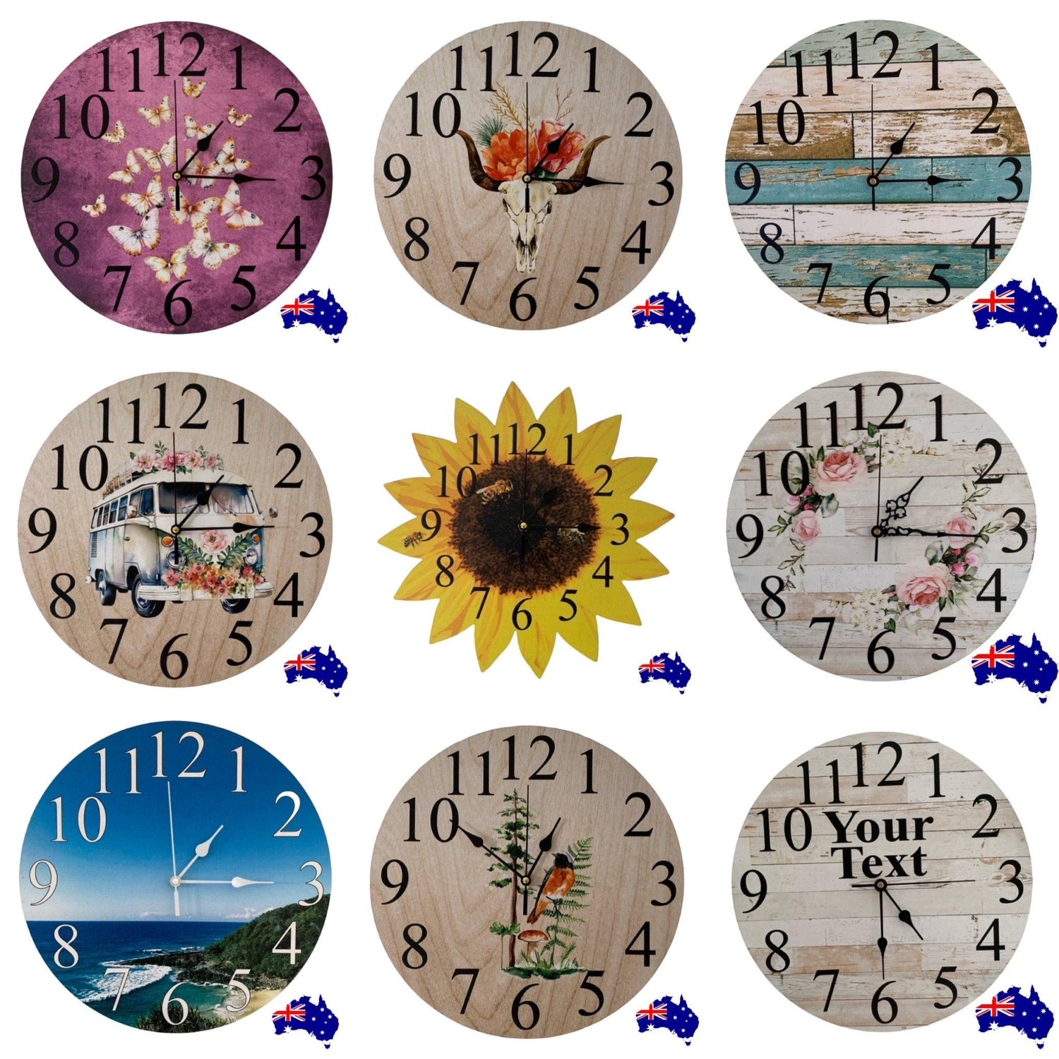 Clock Clocks Wall Clocks Aussie Made Free Delivery - The Renmy Store Homewares & Gifts 