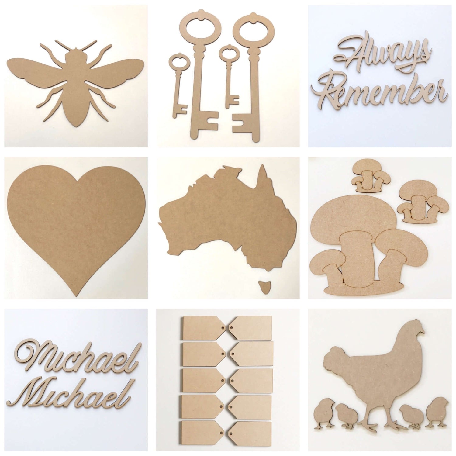 New Release Laser Cut Wooden Shapes