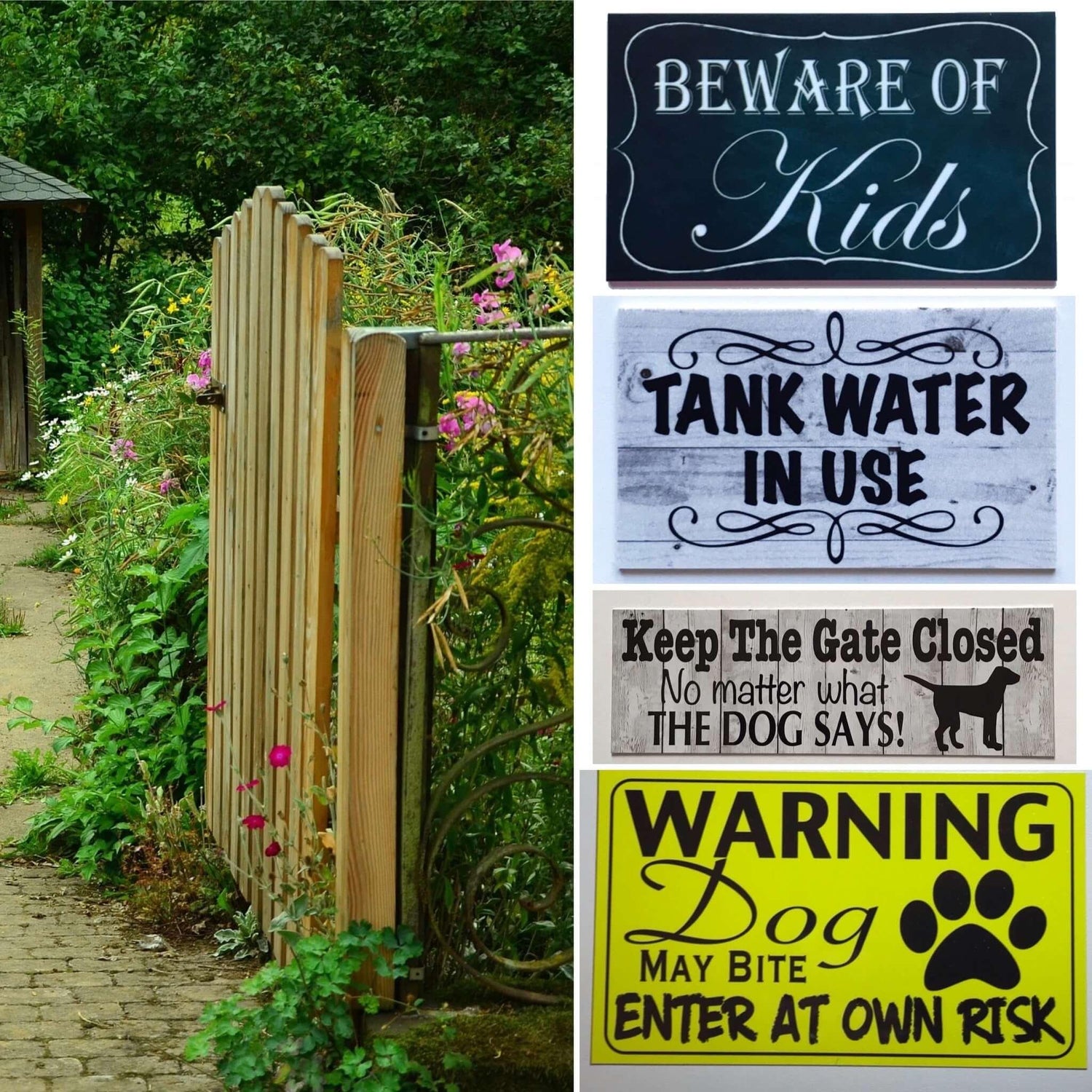 Gate and Backyard Outdoor Signage Signs - The Renmy Store Homewares & Gifts 