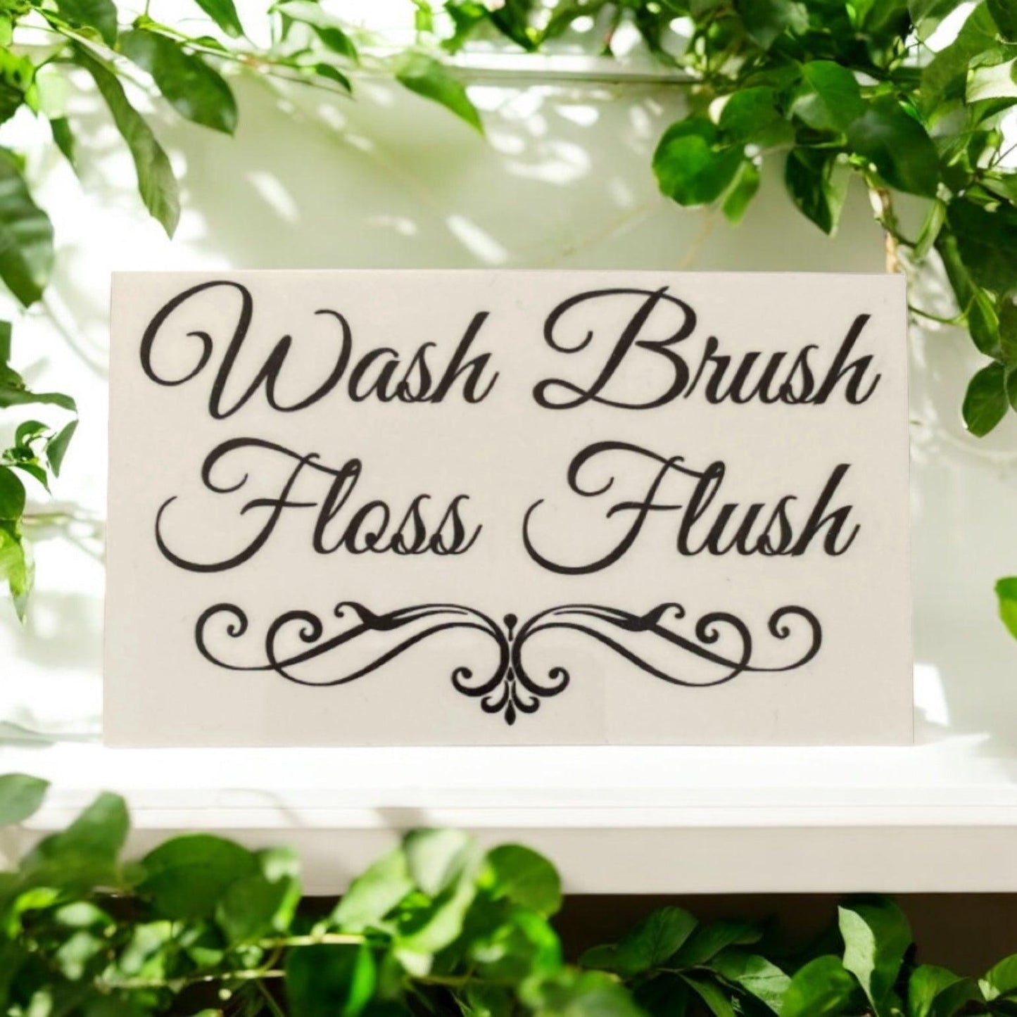 Toothbrush and Wash Brush Floss Flush Bathroom Sign Set - The Renmy Store Homewares & Gifts 