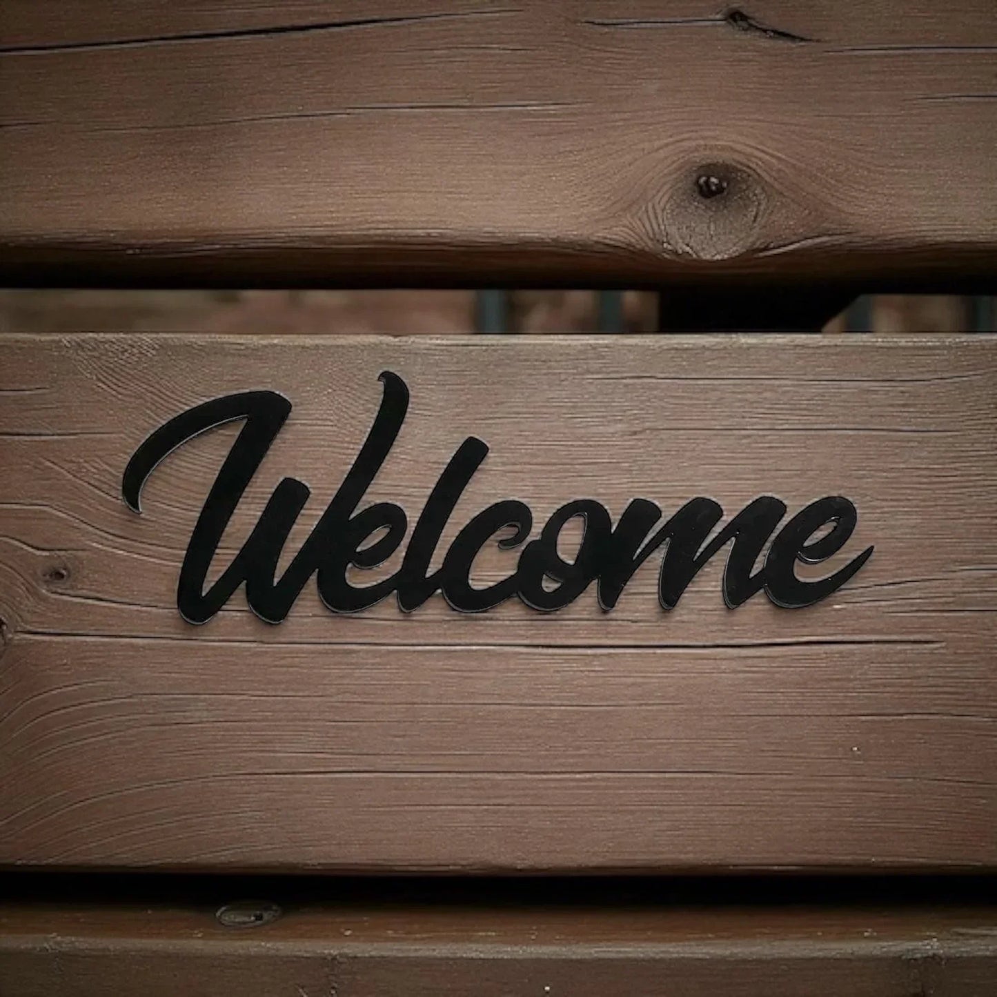 Welcome Word Entrance Acrylic Wall Art Vintage Black White