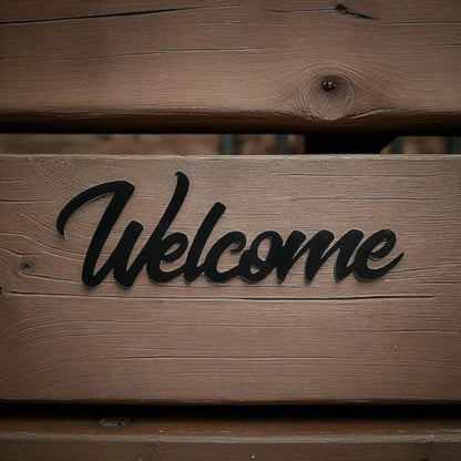 Welcome Word Entrance Acrylic Wall Art Vintage Black White