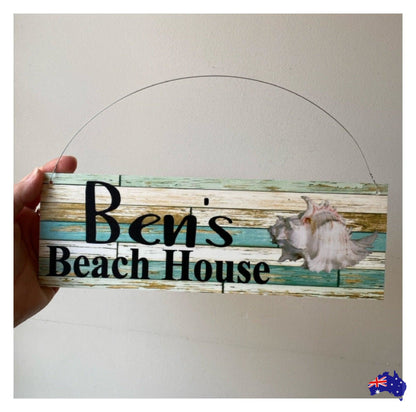 Custom Personalised Beach Shack Shell Room Sign - The Renmy Store Homewares & Gifts 