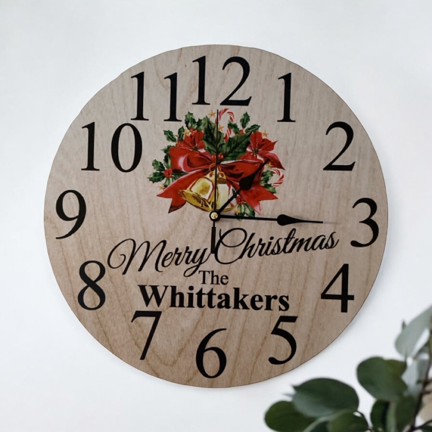 Clock Wall Christmas Family Custom Personalised Aussie Made - The Renmy Store Homewares & Gifts 