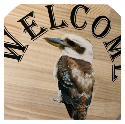 Welcome Kookaburra Bird Wood Sign - The Renmy Store Homewares & Gifts 