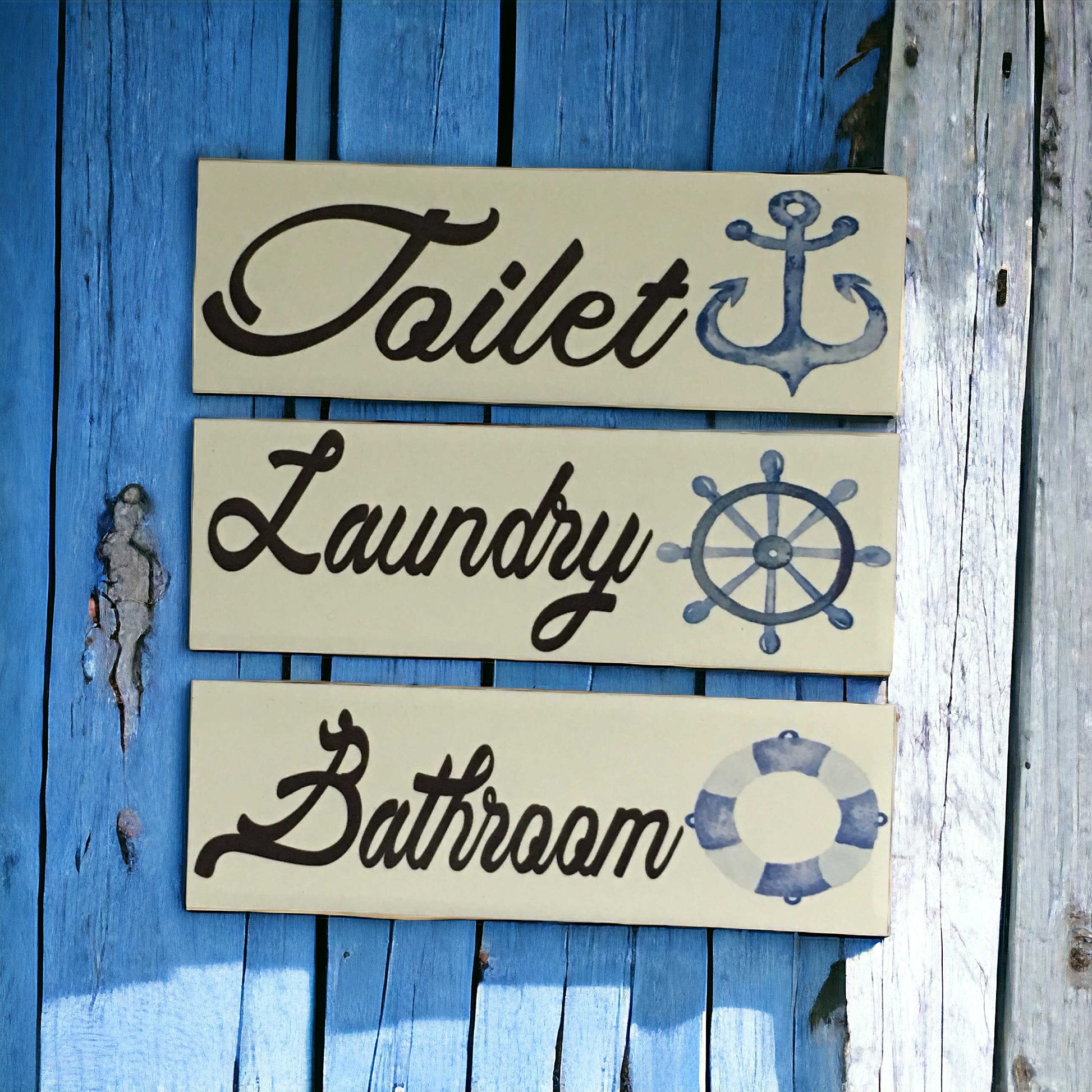 Nautical Boat Door Room Sign Toilet Laundry Bathroom - The Renmy Store Homewares & Gifts 