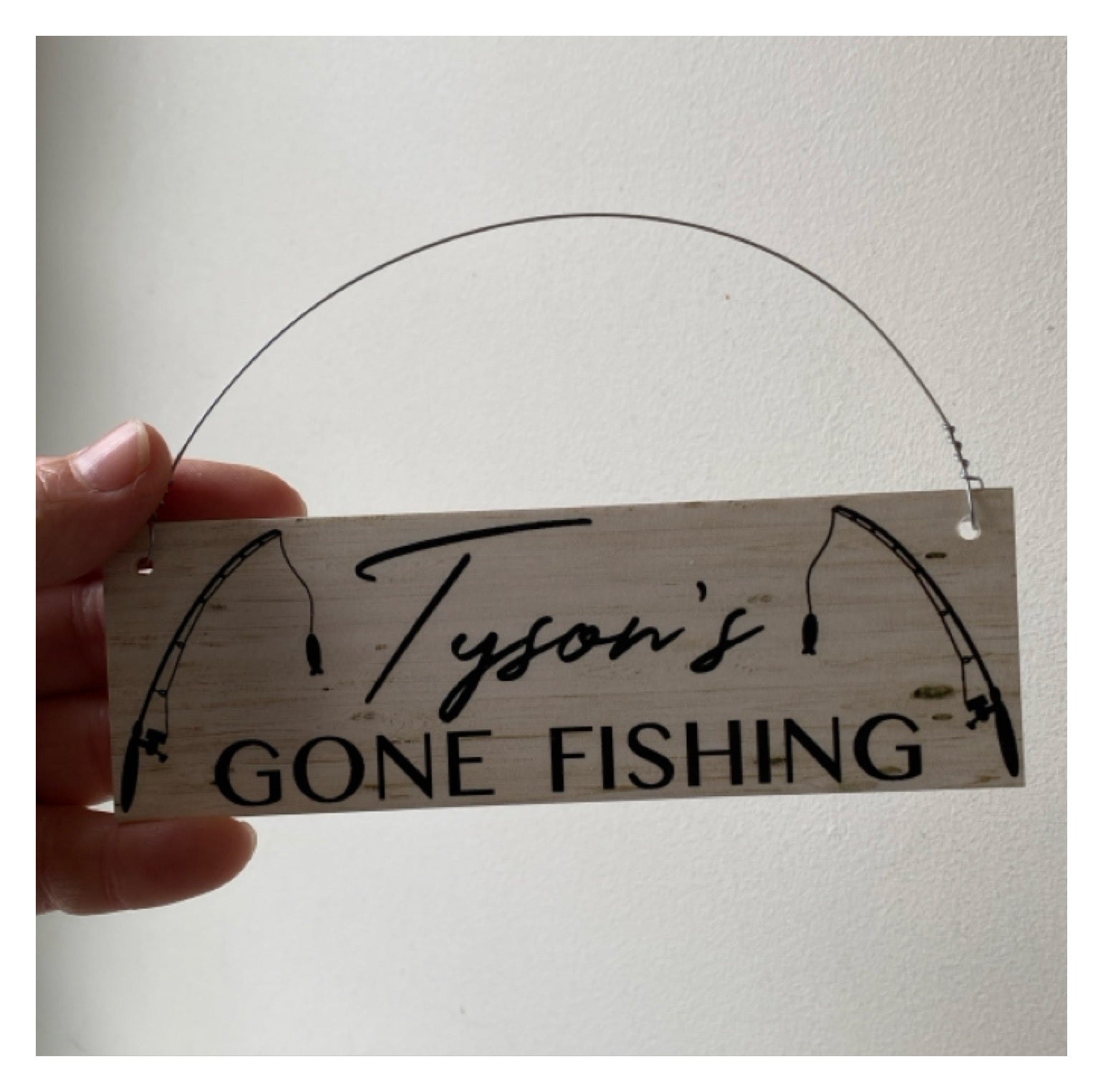 Gone Fishing Rustic Personalised Custom Sign - The Renmy Store Homewares & Gifts 