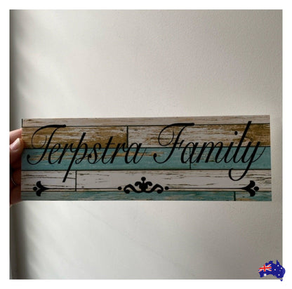 Custom Personalised Rustic Blue Sign - The Renmy Store Homewares & Gifts 