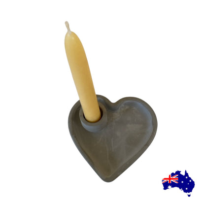 Heart Taper Candle Holder Aussie Handmade Concrete