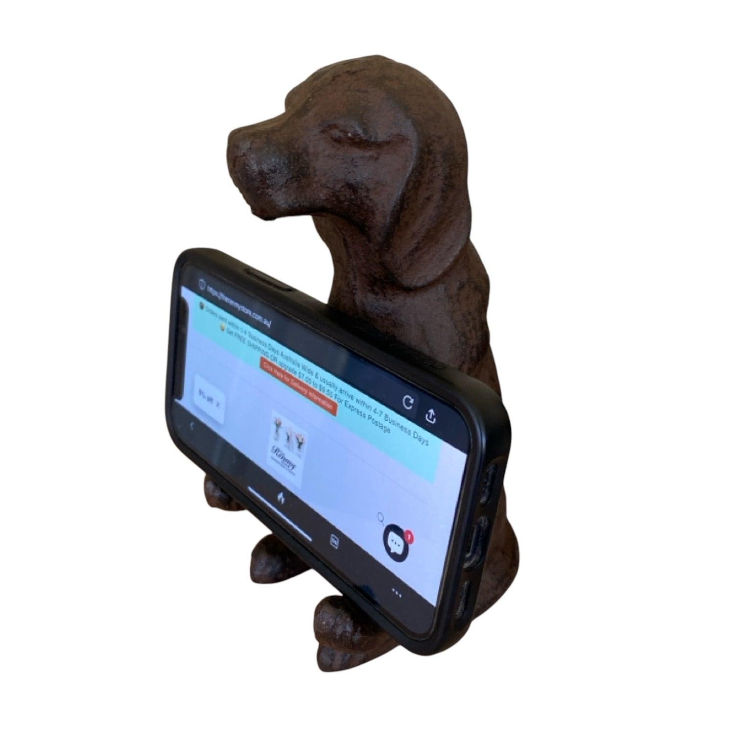 Phone Holder Cast Iron Dog Ornament - The Renmy Store Homewares & Gifts 