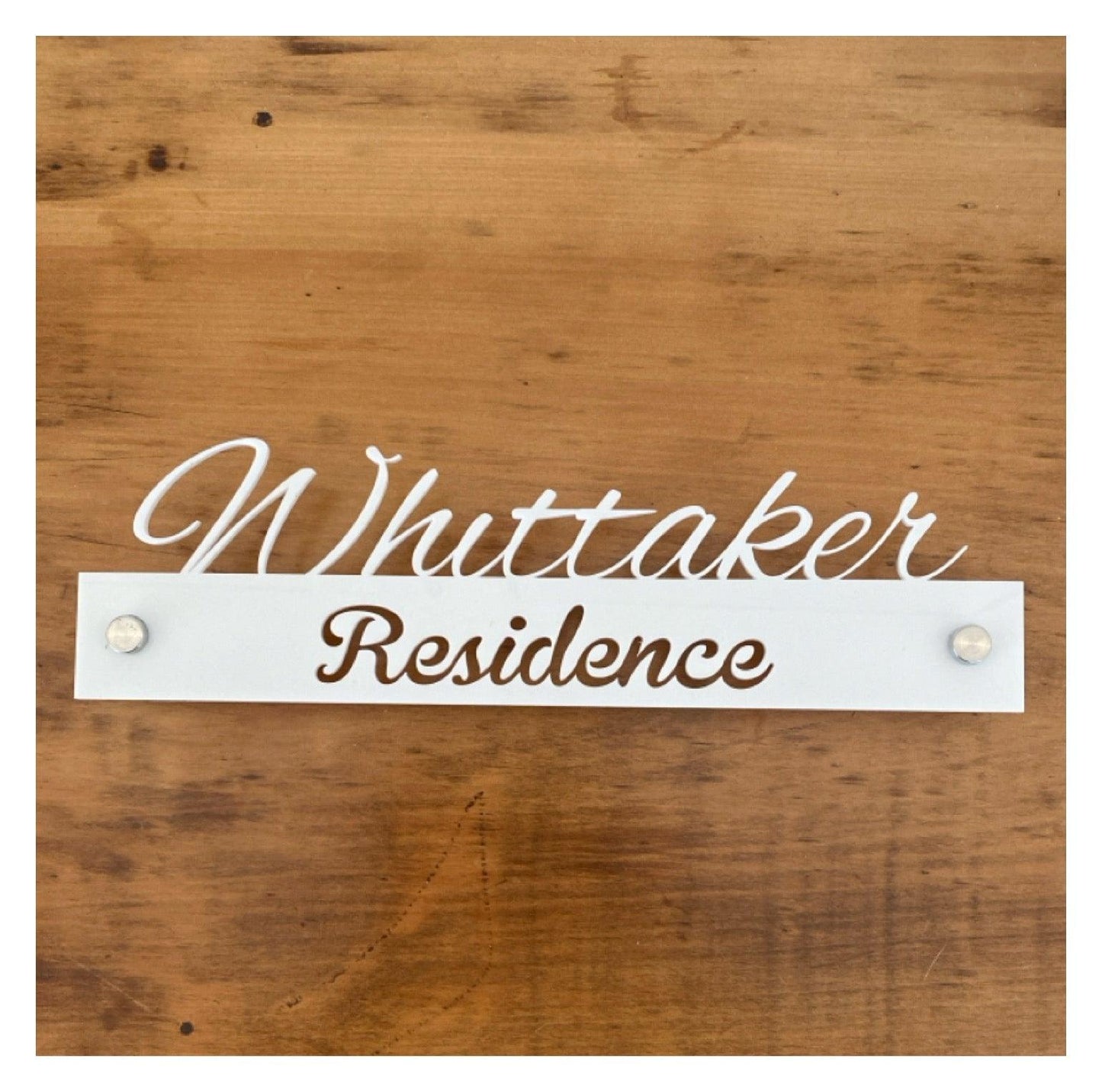 Personalised Residence Family Surname White House Custom Script Sign - The Renmy Store Homewares & Gifts 