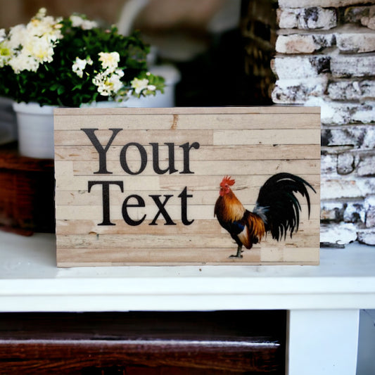 Rooster Country Style Custom Personalised Sign