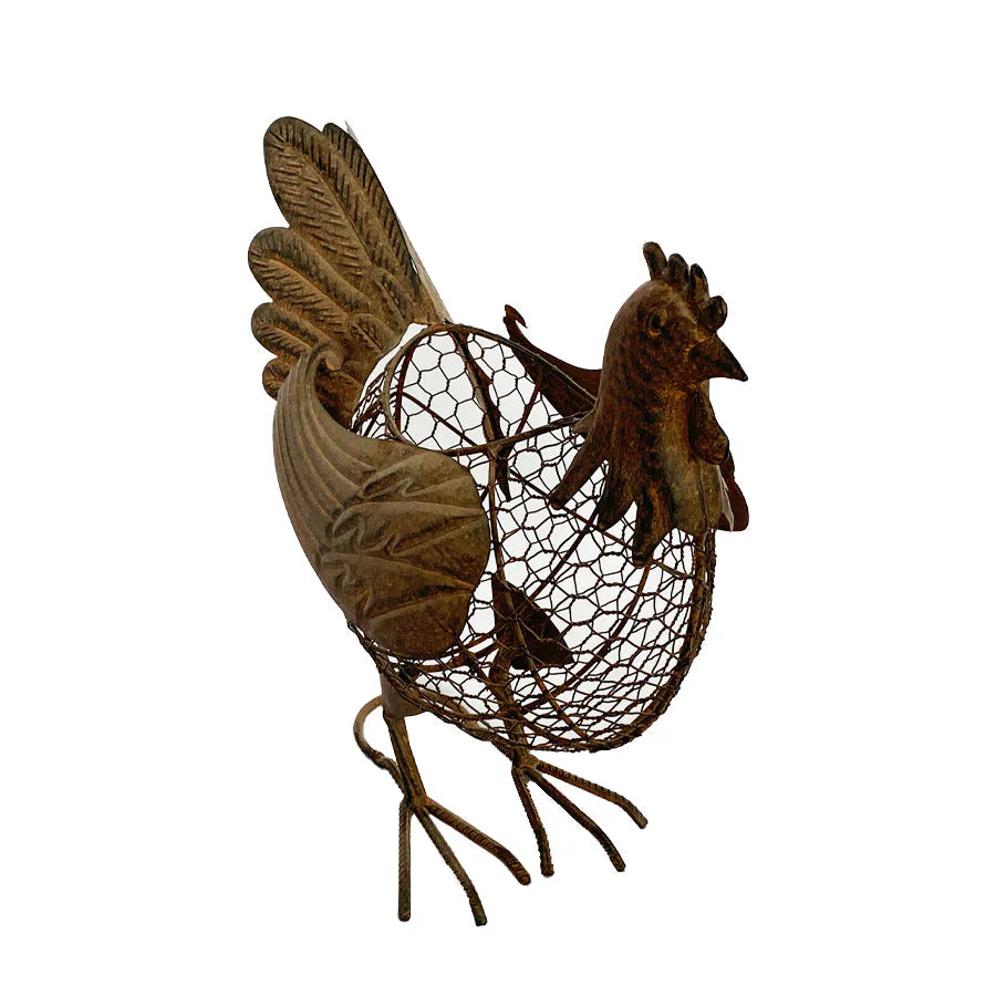 Chook Chicken Metal Egg Basket Storage Farmhouse Vintage