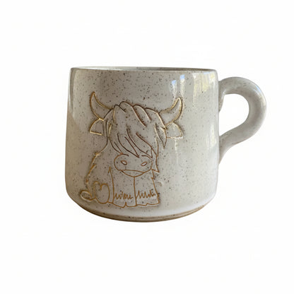 Handmade Highland Cow Country Gold Ceramic Mug | Aussie Made Wolf and Clay