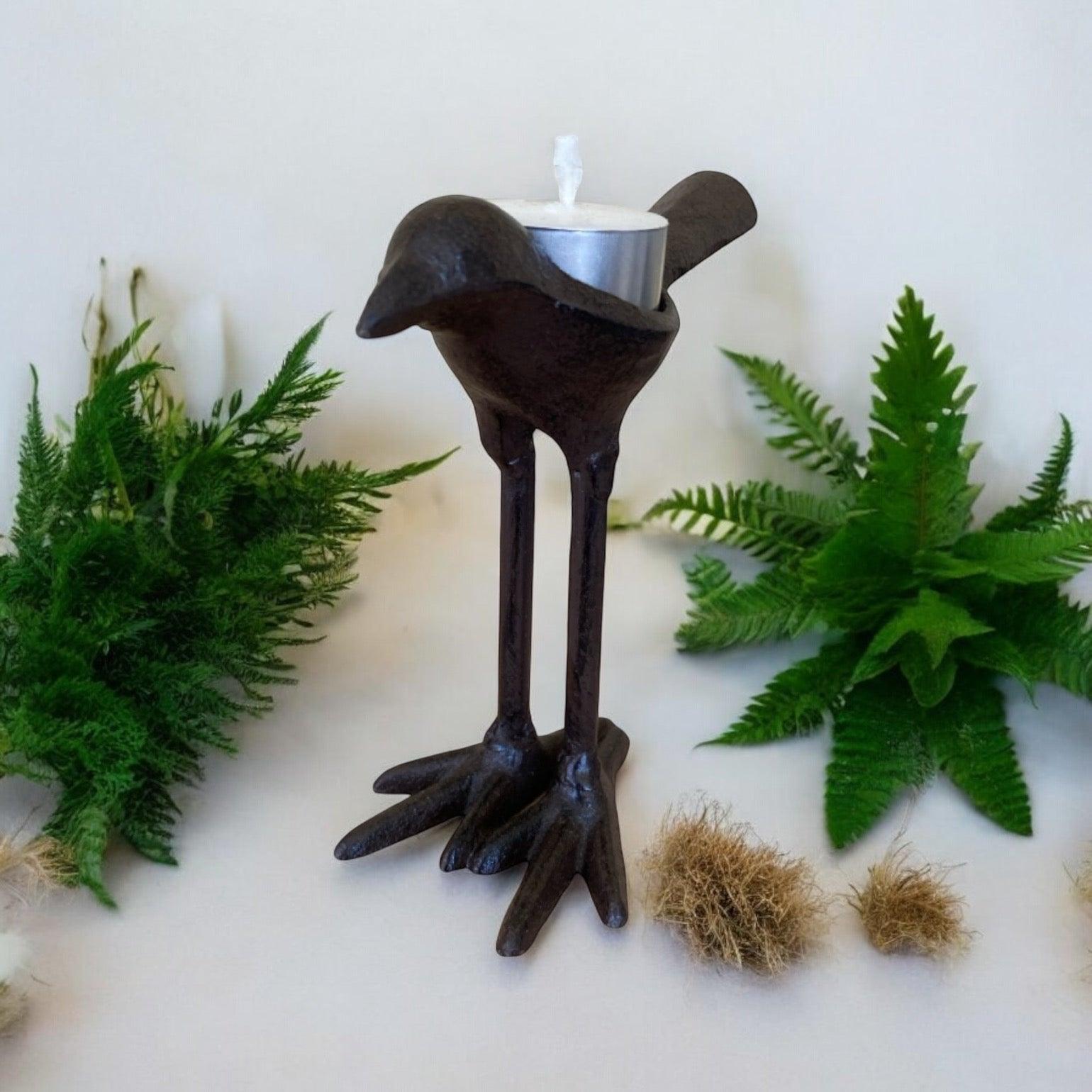 Candle Holder Bird Cast Iron Rustic - The Renmy Store Homewares & Gifts 