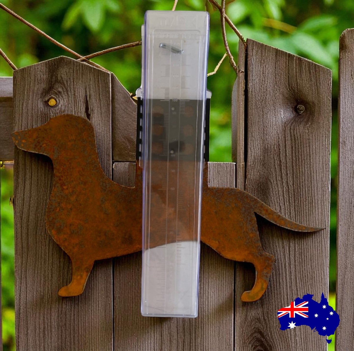 Rain Gauge Stake Wall Dachshund Dog Garden