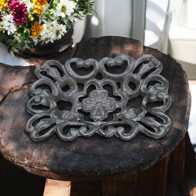 Soap Holder Vintage Filigree Cast Iron