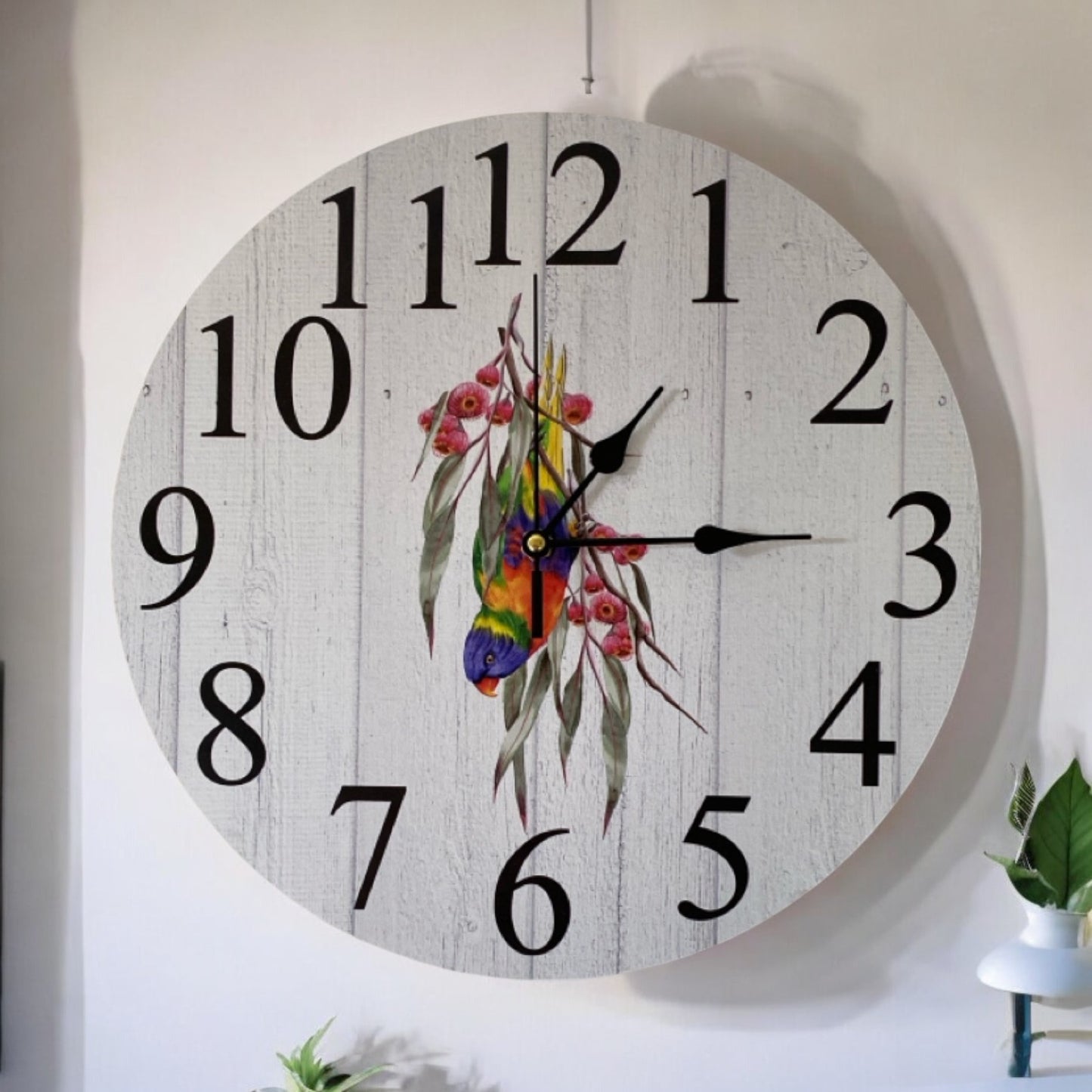 Clock Wall Lorikeet Lorie Bird Parrot Aussie Made