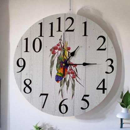 Clock Wall Lorikeet Lorie Bird Parrot Aussie Made - The Renmy Store Homewares & Gifts 