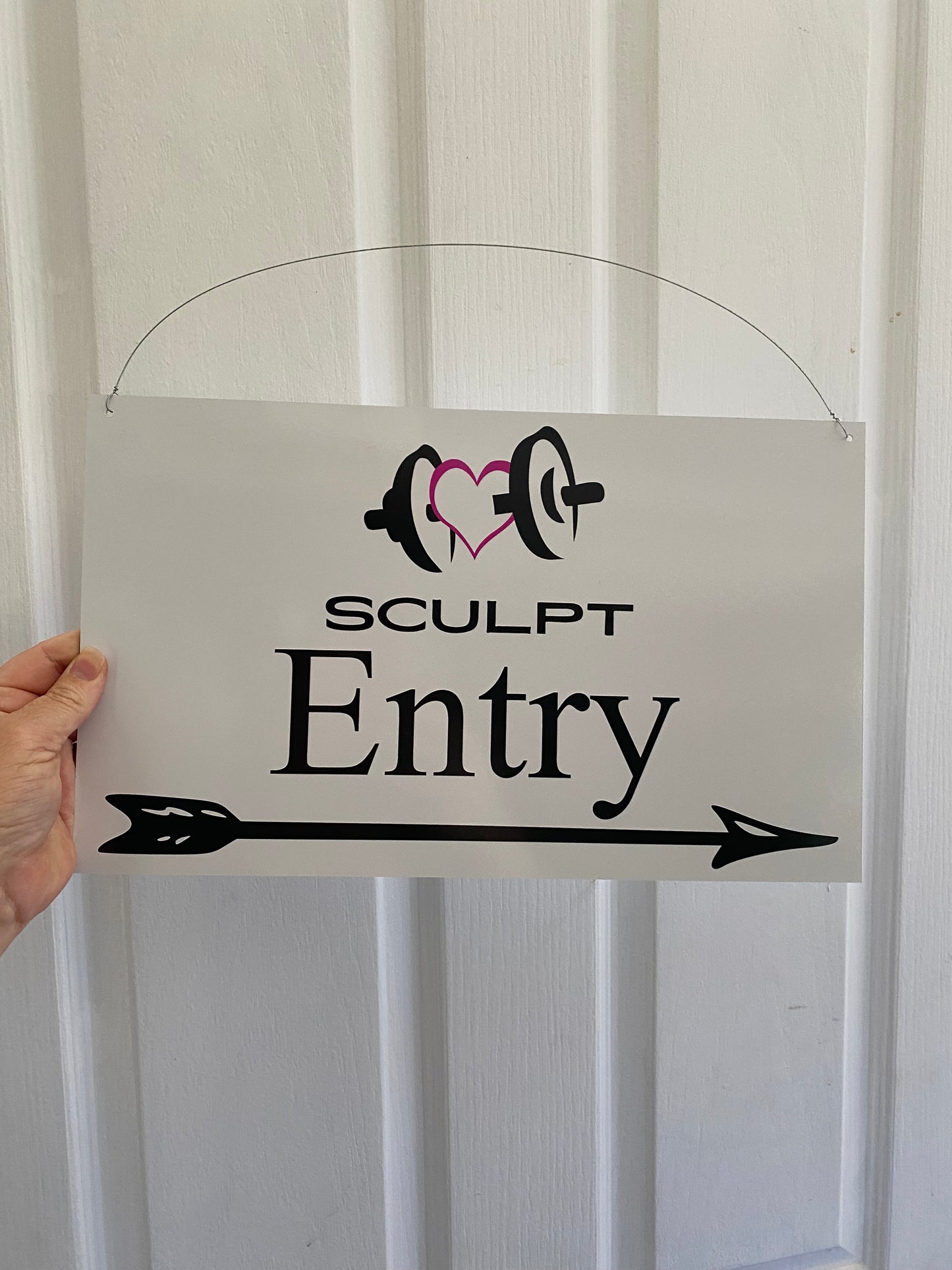 Custom Personalised Arrow White Sign Aussie Made
