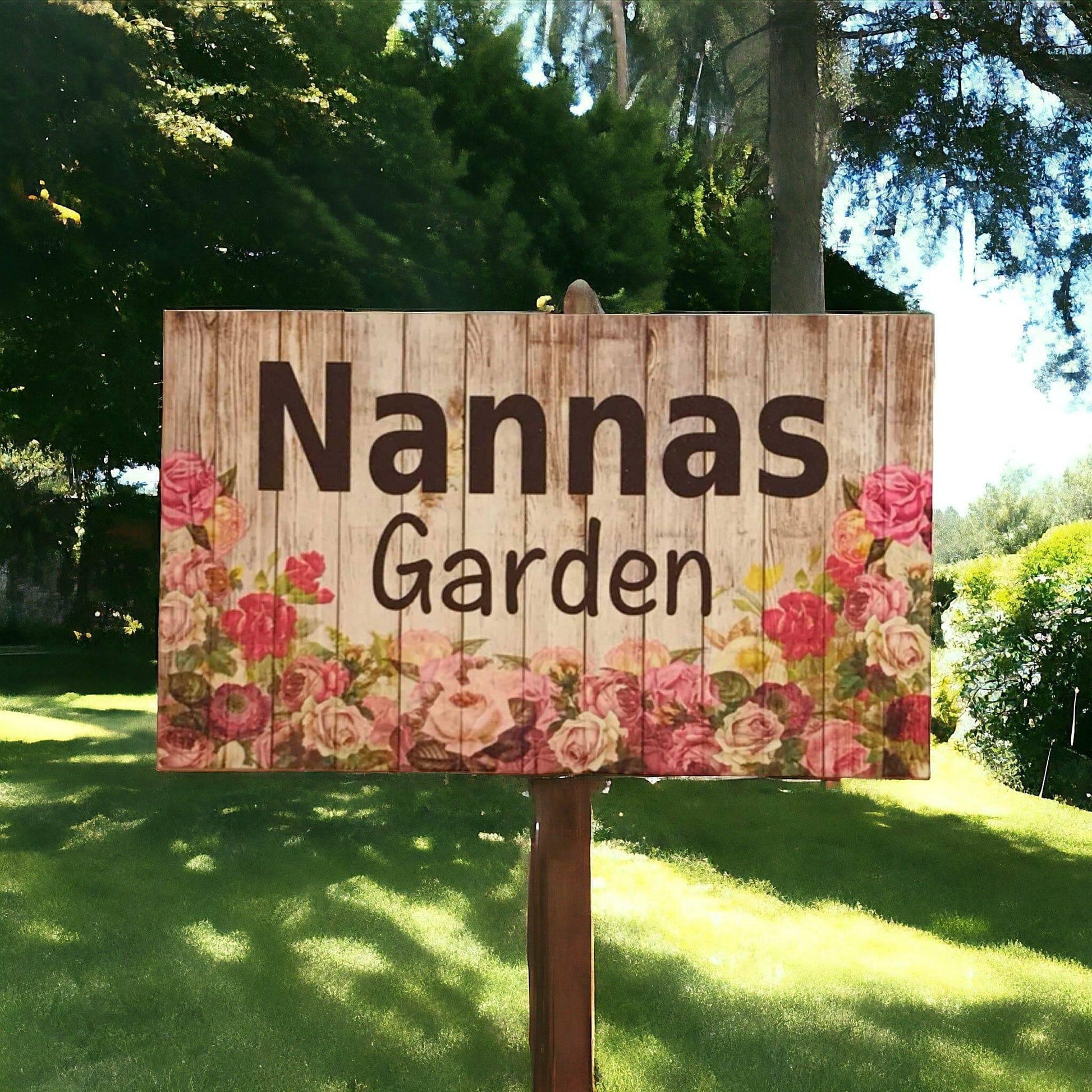 Nannas Garden Floral Rose Sign - The Renmy Store Homewares & Gifts 