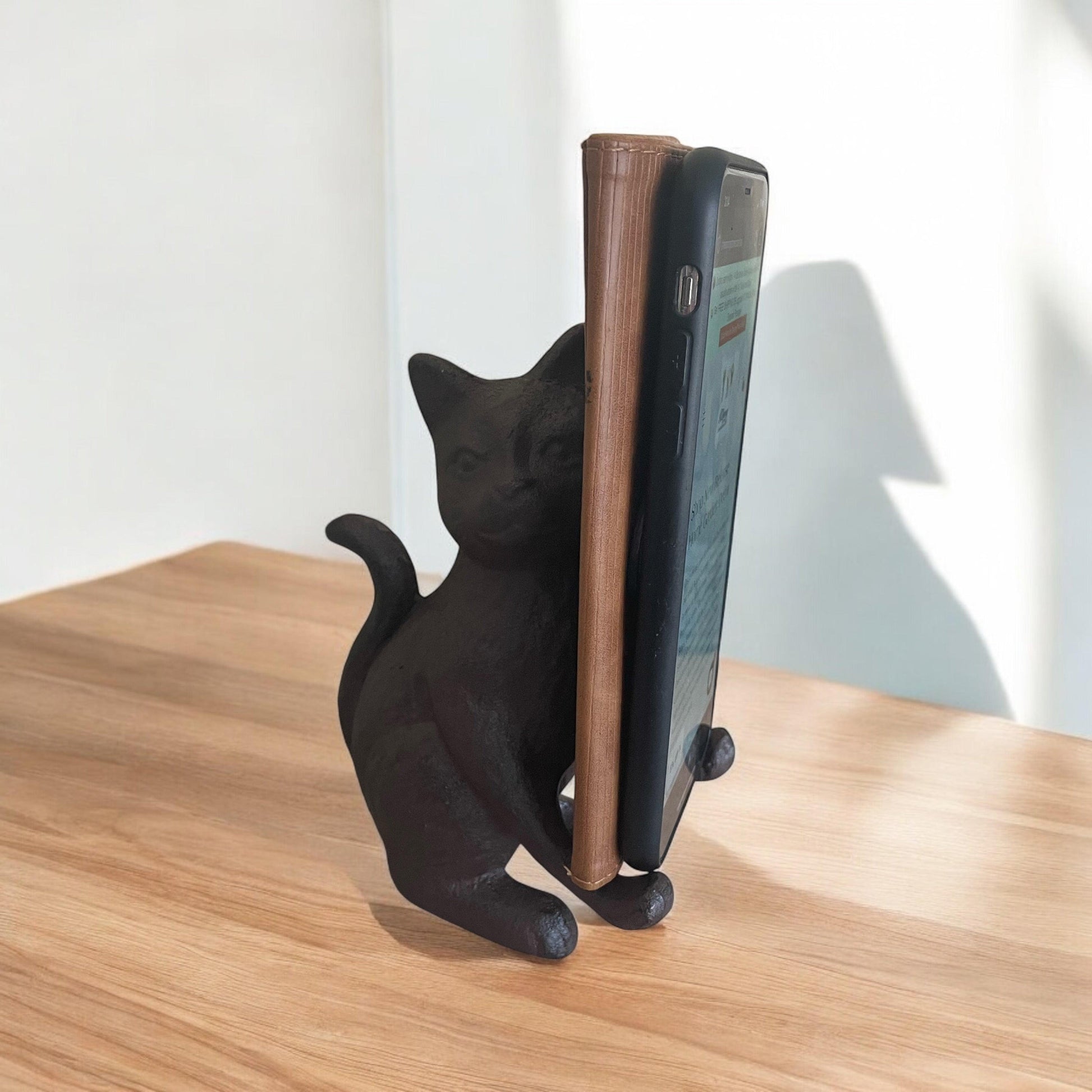 Phone Holder Cast Iron Cat Ornament - The Renmy Store Homewares & Gifts 